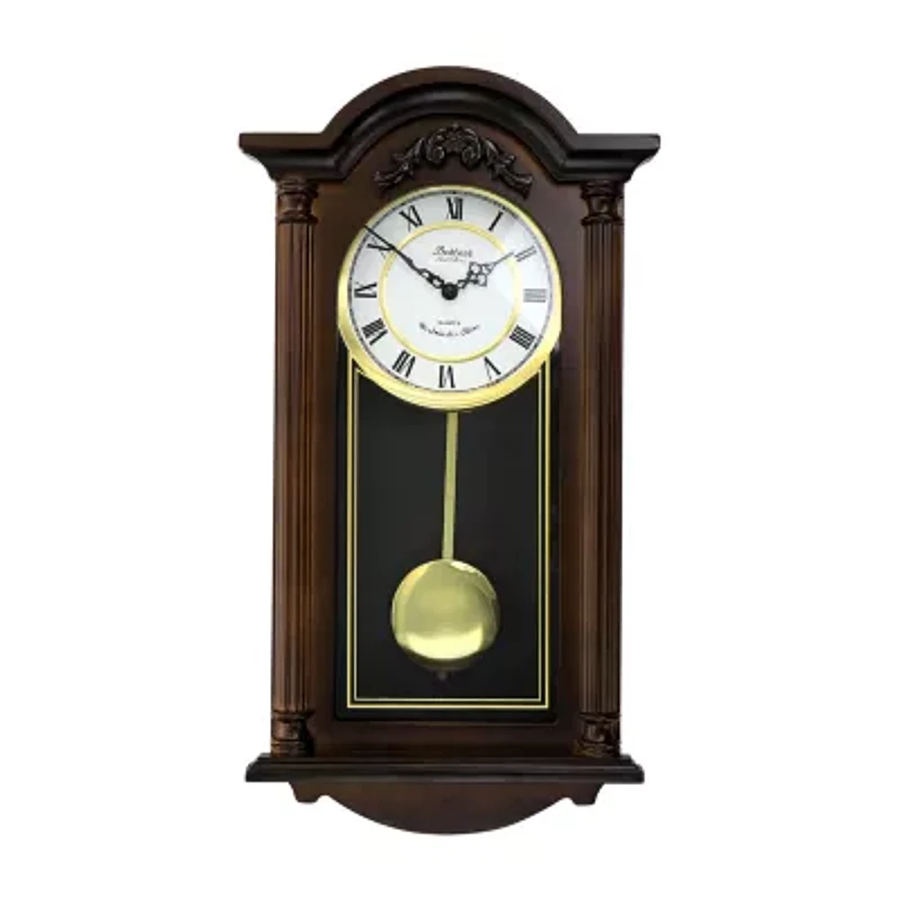 Megagoods Noah 22" Chestnut Wood Chiming Pendulum Wall Clock