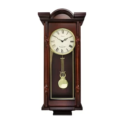 Megagoods Grand 31" Chiming Pendulum Antique Mahogany Cherry Finish Wall Clock