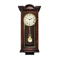 Megagoods Grand 31" Chiming Pendulum Antique Mahogany Cherry Finish Wall Clock