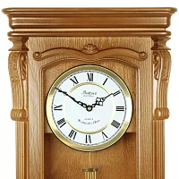 Megagoods Golden Oak Chiming Pendulum Wall Clock