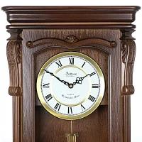 Megagoods Chestnut Chiming Pendulum Wall Clock