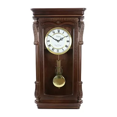 Megagoods Chestnut Chiming Pendulum Wall Clock