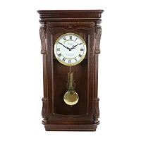 Megagoods Chestnut Chiming Pendulum Wall Clock