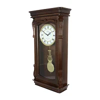 Megagoods Chestnut Chiming Pendulum Wall Clock