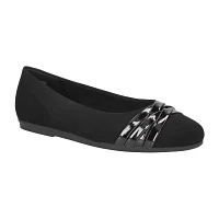 Easy Street Womens Kylie Round Closed Toe Ballet Flats