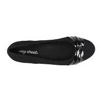 Easy Street Womens Kylie Round Closed Toe Ballet Flats