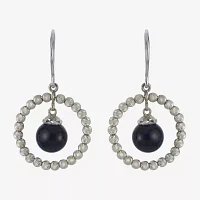 Sterling Silver Black Onyx Sparkle Bead Earrings