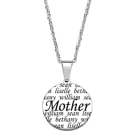 Personalized Stainless Steel Mother Circle Pendant Necklace