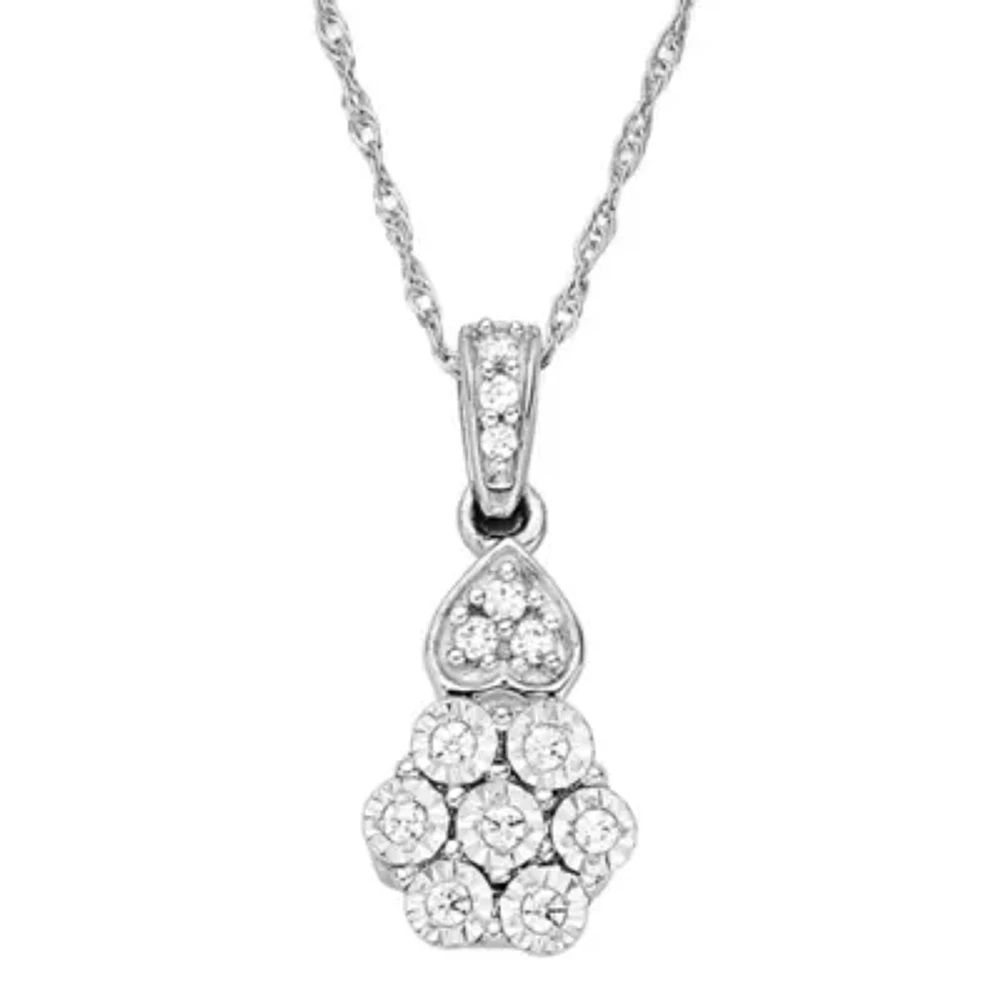 Diamond Blossom 1/10 CT.T.W. Natural Diamond Pendant Necklace