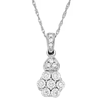 Diamond Blossom 1/10 CT.T.W. Natural Diamond Pendant Necklace