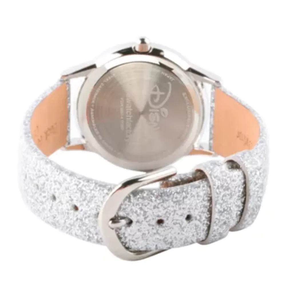 Disney Descendants Girls Silver Tone Leather Strap Watch Wds000253