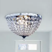 Elegant Designs 2 Light Victoria Crystal Rain Drop Ceiling Light Flushmount