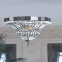 Elegant Designs 2 Light Glass Ceiling Light Glacier Petal Flushmount