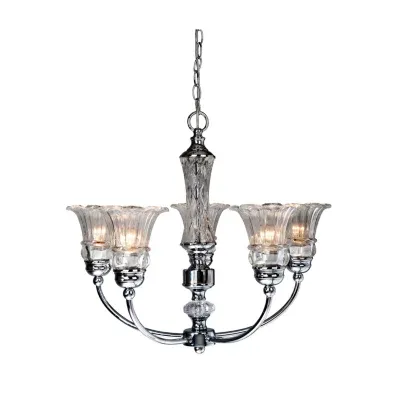 Elegant Designs 5 Light Glass Ceiling Glacier Petal Chandelier