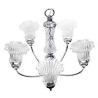 Elegant Designs 5 Light Glass Ceiling Glacier Petal Chandelier