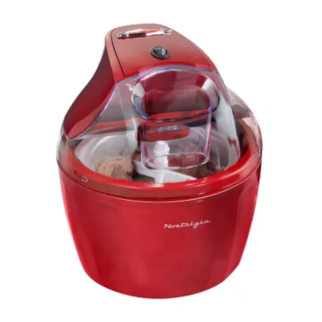 Euro Cuisine Automatic Ice Cream, Gelato, Sorbet & Frozen Yogurt Maker, Red