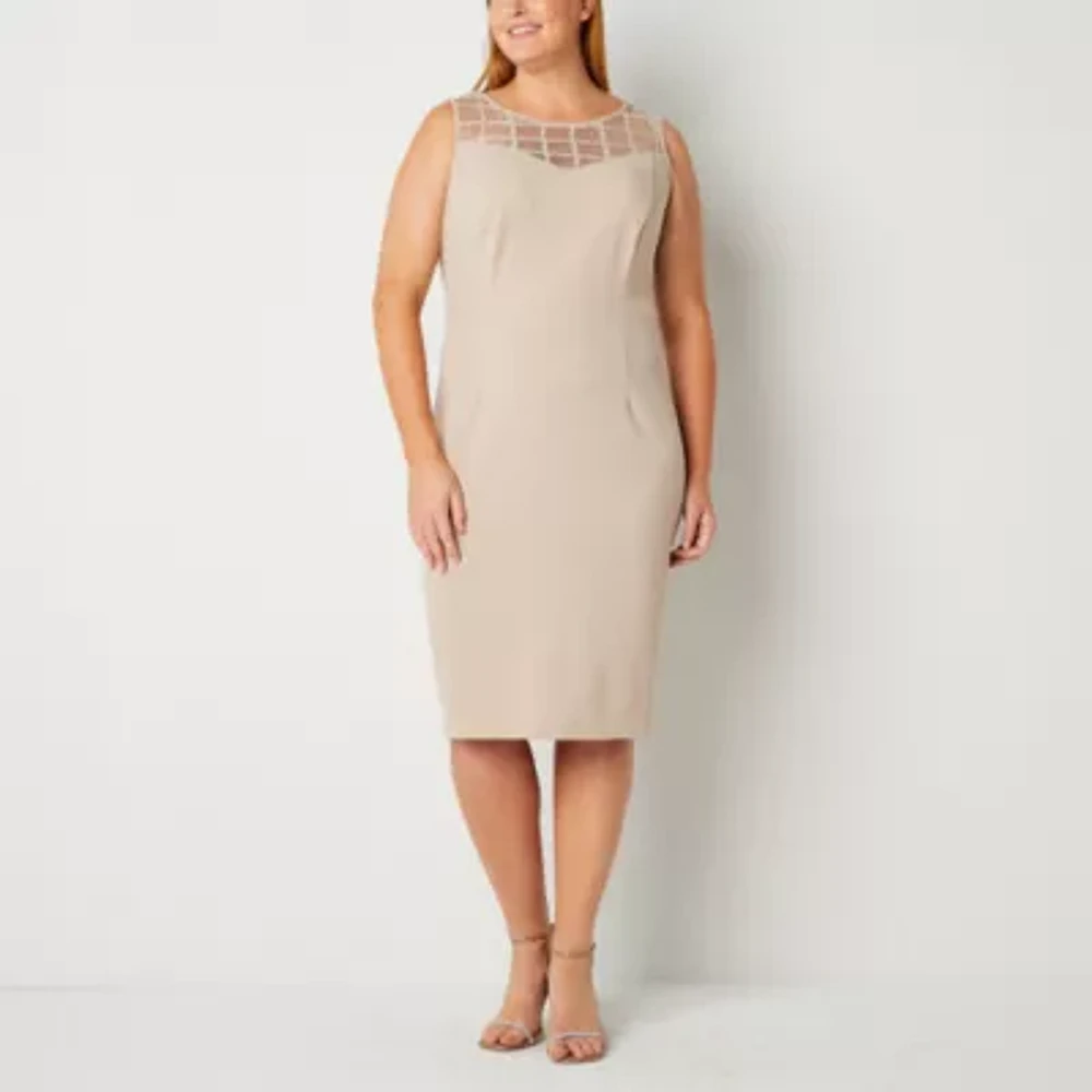 Maya Brooke Womens Jacket Dress Plus