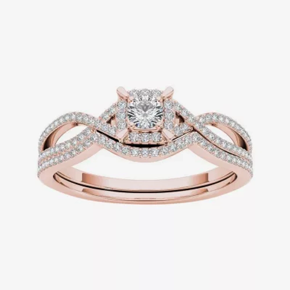 1/ CT.T.W. Natural Diamond 14K Rose Gold Engagement Ring