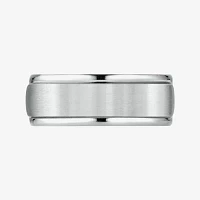 Mens 10K White Gold 8mm Band