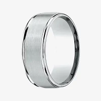 Mens 10K White Gold 8mm Band