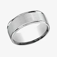 Mens 10K White Gold 8mm Band