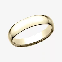 Mens 14K Yellow Gold 5MM Light Comfort-Fit Wedding Band