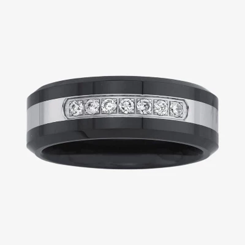 Men's 1/7 CT.T.W. Natural Diamond Two-Tone Wedding Band
