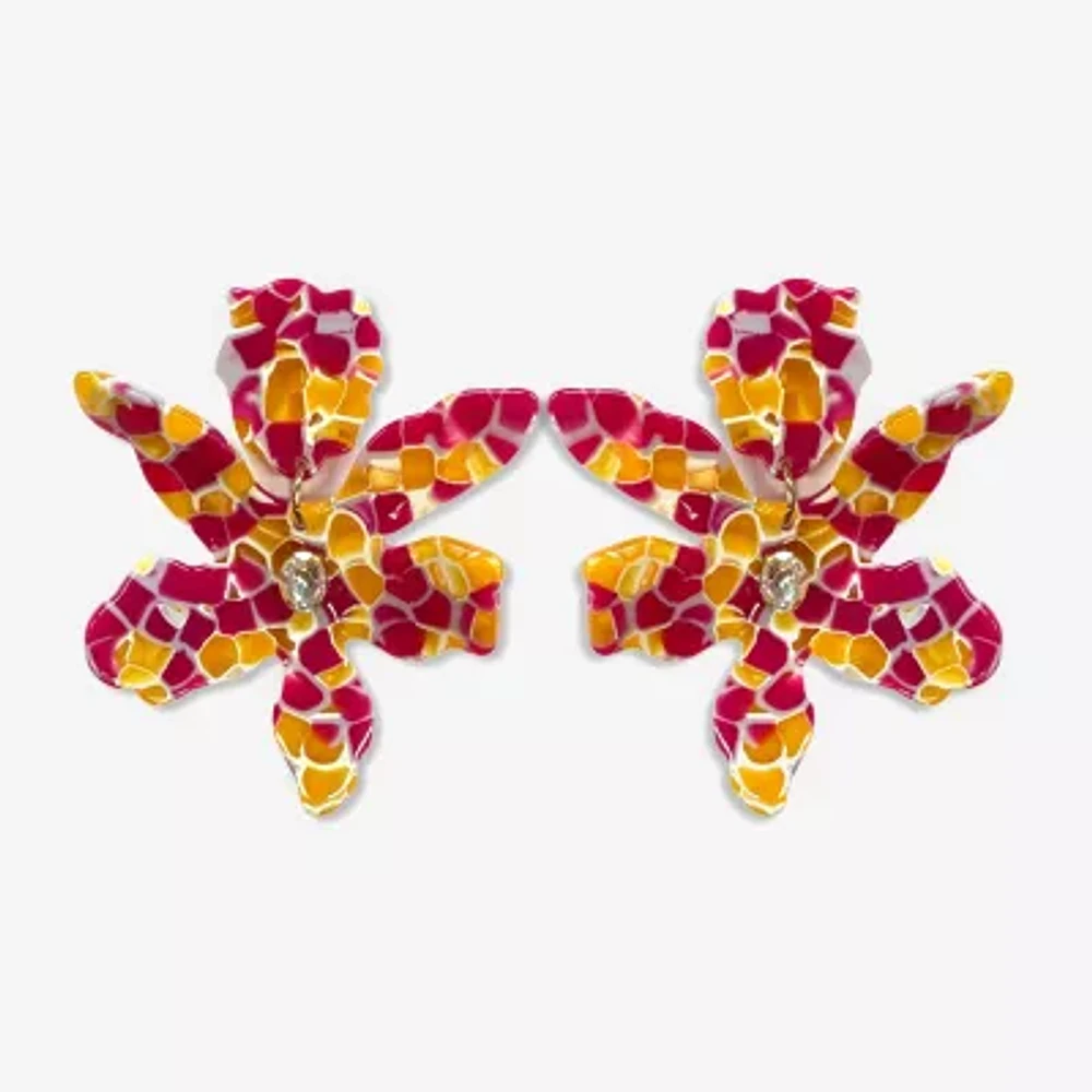 Bijoux Bar Multi Flower Drop Earrings