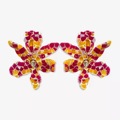 Bijoux Bar Multi Flower Drop Earrings