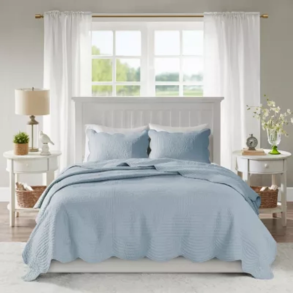 Madison Park Marino 3-Pc Reversible Scalloped Edge Quilt Set