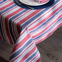 Design Imports Patriotic Stripe Cotton Tablecloth