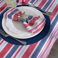 Design Imports Patriotic Stripe Cotton Tablecloth