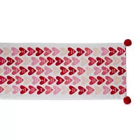 Design Imports Conversation Hearts Print Table Runners