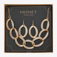 Monet Jewelry Two Tone Link Collar Necklace And Drop Earring 2-pc. Jewelry Set