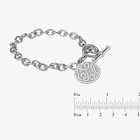 Personalized Sterling Silver 20mm Monogram Charm Bracelet