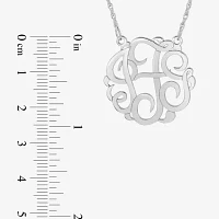 Personalized Sterling Silver 25mm Monogram Necklace