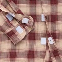 mutual weave Big and Tall Mens Easy-on + Easy-off Adaptive Regular Fit Long Sleeve Plaid Button-Down Shirt