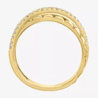 Effy Final Call 3MM 1/5 CT. Natural White Diamond 14K Gold Crossover Band