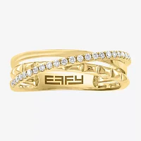 Effy Final Call 3MM 1/5 CT. Natural White Diamond 14K Gold Crossover Band