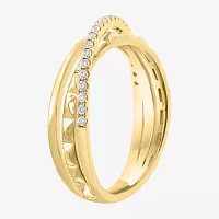 Effy Final Call 3MM 1/5 CT. Natural White Diamond 14K Gold Crossover Band