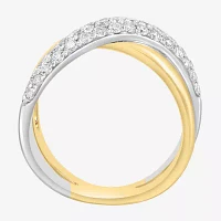 Effy Final Call 4.5MM 7/8 CT. T.W. Natural White Diamond 14K Two Tone Gold Crossover Band