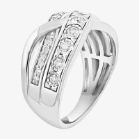 Effy Final Call 2.5MM 1/2 CT. T.W. Natural White Diamond Sterling Silver Crossover Band