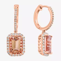 Effy Final Call 5/8 CT. T.W. Genuine Pink Morganite 14K Rose Gold Drop Earrings