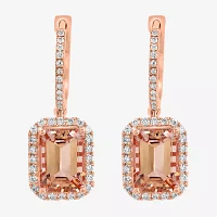 Effy Final Call 5/8 CT. T.W. Genuine Pink Morganite 14K Rose Gold Drop Earrings