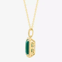 Effy Final Call Womens 1/7 CT. T.W. Genuine Green Onyx 14K Gold Pendant Necklace