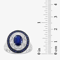 Effy Final Call Womens 1/3 CT. T.W. Genuine Blue Sapphire Sterling Silver Oval Cocktail Ring