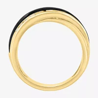 Effy Final Call Womens 1/3 CT. T.W. Genuine Black Onyx 14K Gold Curved Crossover Cocktail Ring