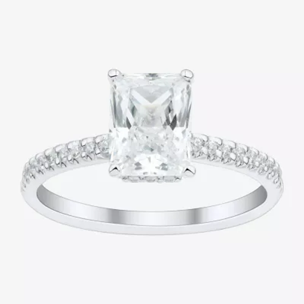 (H-I / Si1-Si2) Womens 1 3/4 CT. T.W. Lab Grown White Diamond 10K Gold Side Stone Engagement Ring