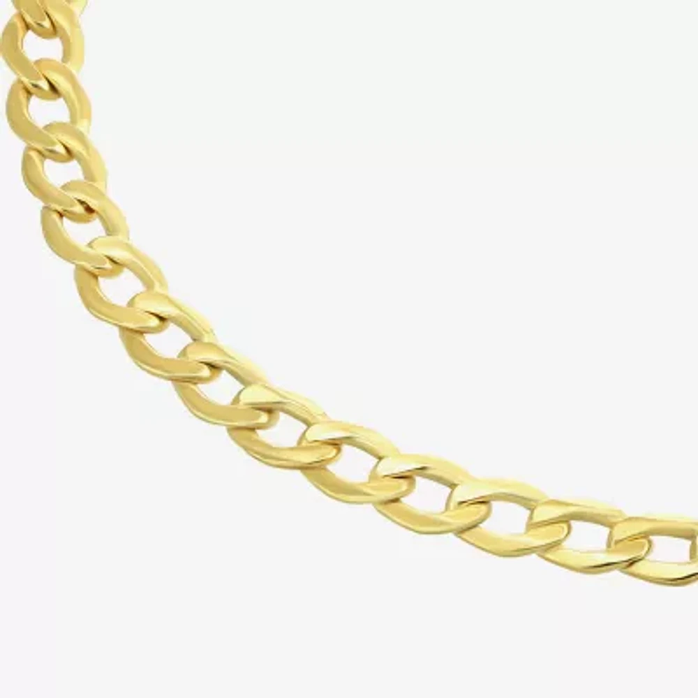 10K Gold 8 1/2 Inch Semisolid Curb Chain Bracelet