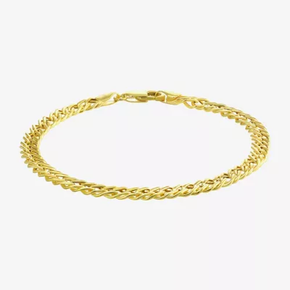 Made in Italy 10K Gold 7.5 Inch Hollow Curb Chain Bracelet